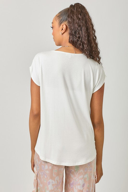 Leilani Surplice Top-Short Sleeves-Vixen Collection, Day Spa and Women's Boutique Located in Seattle, Washington