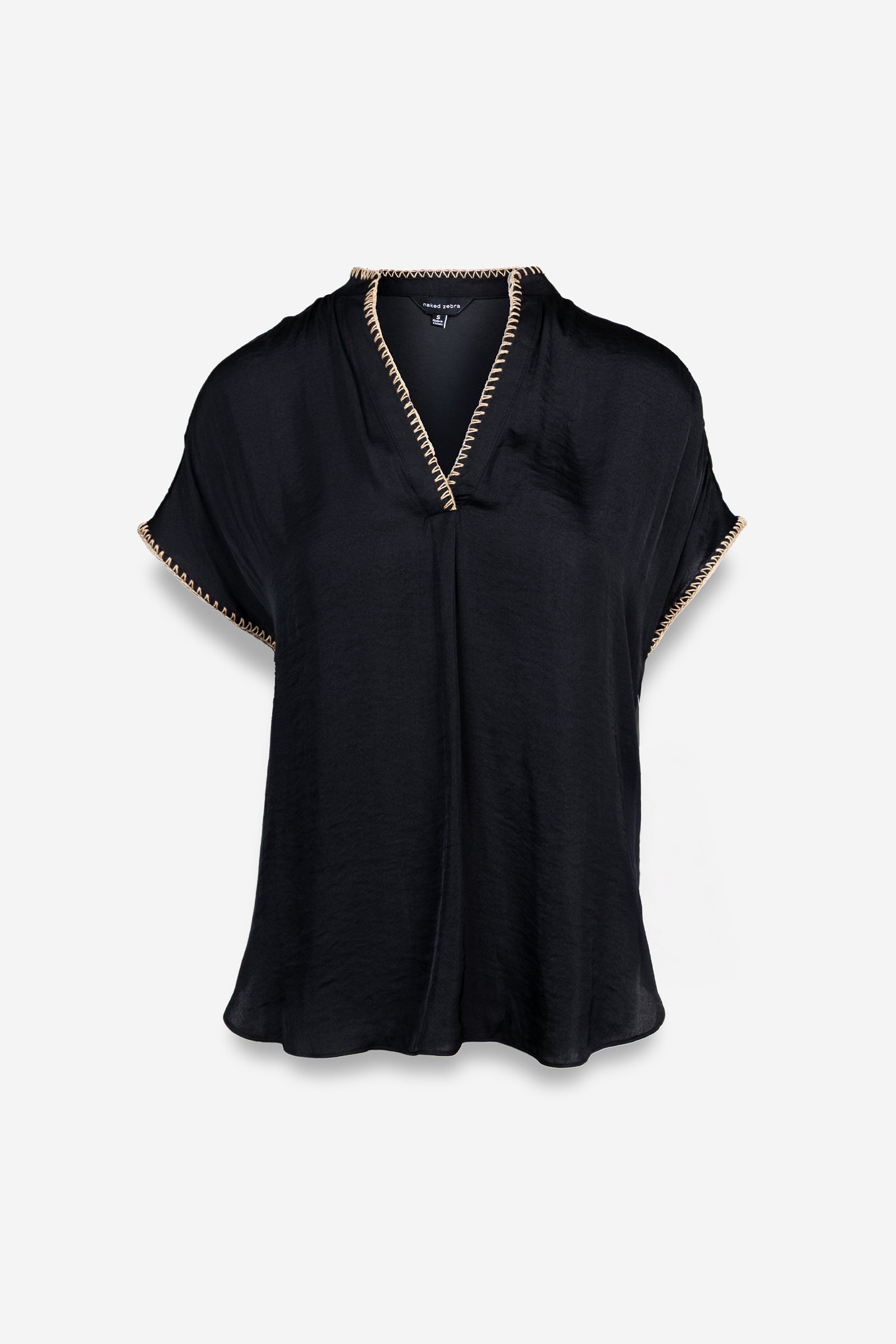 Margaux Stitch Blouse-Short Sleeves-Vixen Collection, Day Spa and Women's Boutique Located in Seattle, Washington