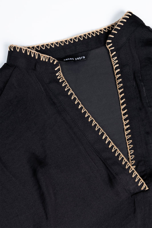 Margaux Stitch Blouse-Short Sleeves-Vixen Collection, Day Spa and Women's Boutique Located in Seattle, Washington