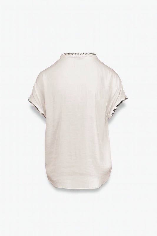 Margaux Stitch Blouse-Short Sleeves-Vixen Collection, Day Spa and Women's Boutique Located in Seattle, Washington