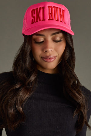 Pink Ski Bum Trucker Hat-Hats-Vixen Collection, Day Spa and Women's Boutique Located in Seattle, Washington