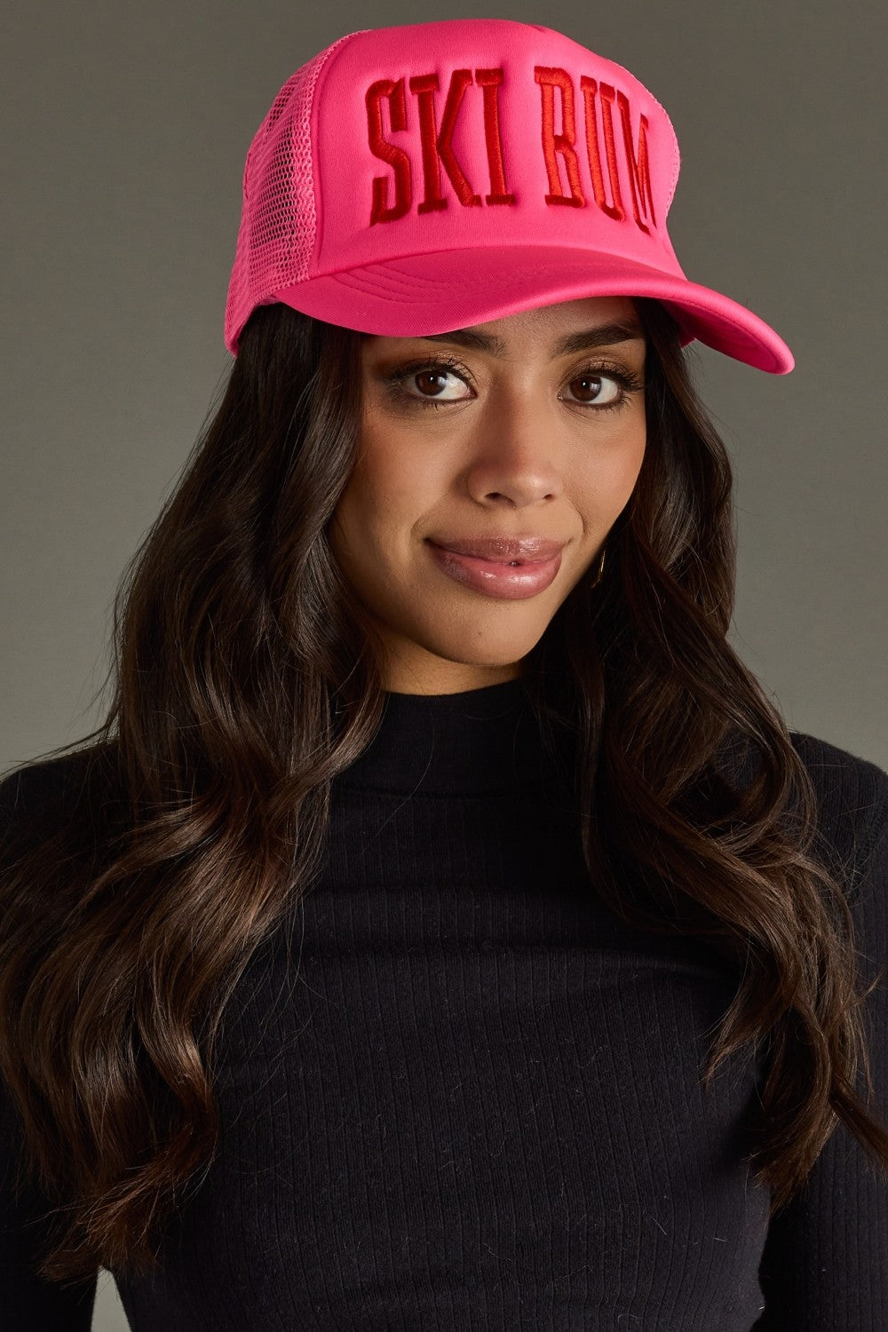 Pink Ski Bum Trucker Hat-Hats-Vixen Collection, Day Spa and Women's Boutique Located in Seattle, Washington