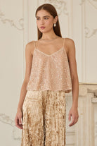 Celeste Shimmer Cami Top-Tank Tops-Vixen Collection, Day Spa and Women's Boutique Located in Seattle, Washington