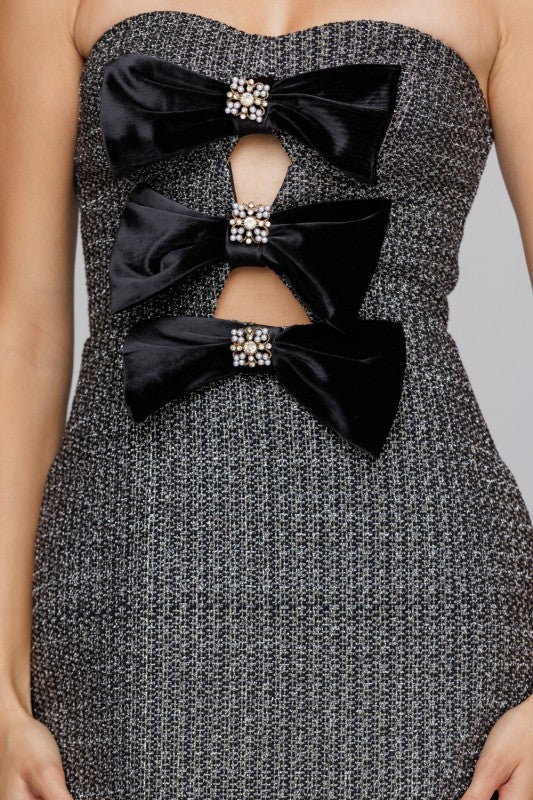 Ribbon Affair Mini Dress-Dresses-Vixen Collection, Day Spa and Women's Boutique Located in Seattle, Washington