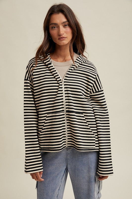 Midnight Tide Zip Up-Sweatshirts-Vixen Collection, Day Spa and Women's Boutique Located in Seattle, Washington