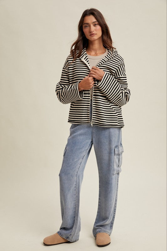 Midnight Tide Zip Up-Sweatshirts-Vixen Collection, Day Spa and Women's Boutique Located in Seattle, Washington