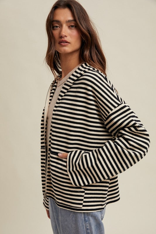 Midnight Tide Zip Up-Sweatshirts-Vixen Collection, Day Spa and Women's Boutique Located in Seattle, Washington