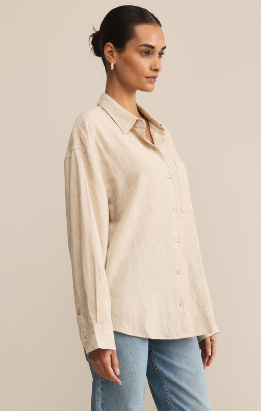 Alfie Button Up Shirt-Long Sleeves-Vixen Collection, Day Spa and Women's Boutique Located in Seattle, Washington