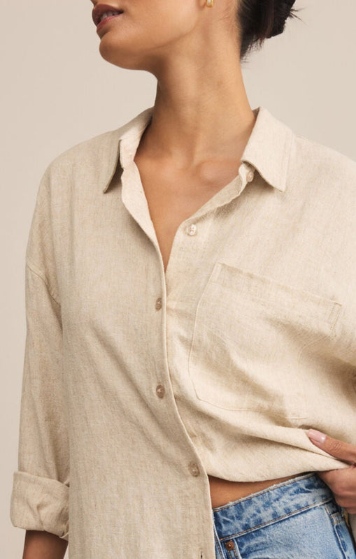 Alfie Button Up Shirt-Long Sleeves-Vixen Collection, Day Spa and Women's Boutique Located in Seattle, Washington