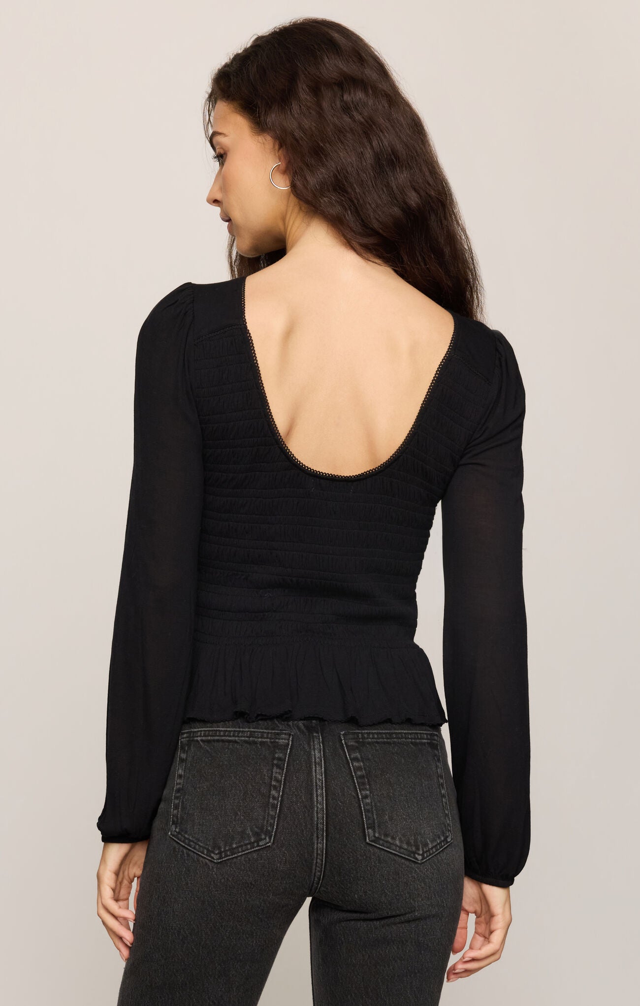 Carey Knit Smocked Top-Tops-Vixen Collection, Day Spa and Women's Boutique Located in Seattle, Washington