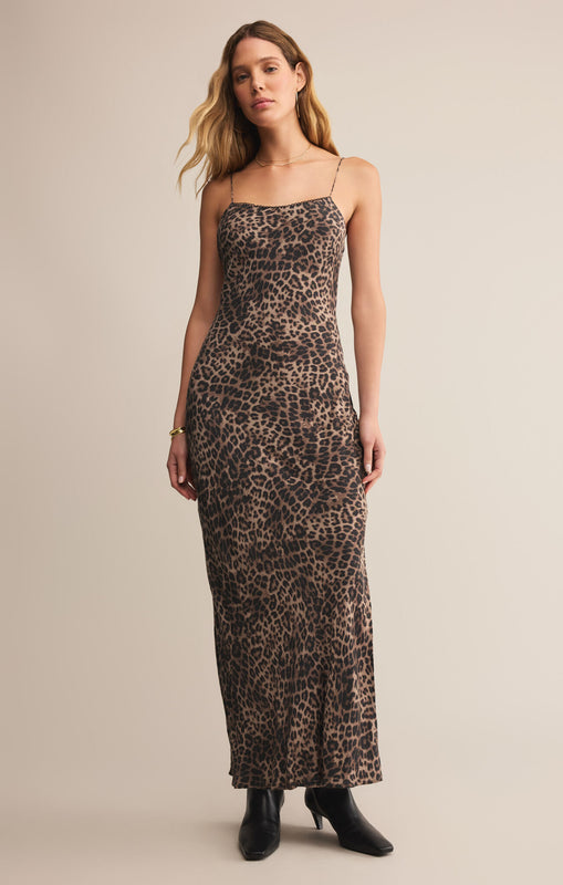 Cielo Leopard Midi Dress-Dresses-Vixen Collection, Day Spa and Women's Boutique Located in Seattle, Washington