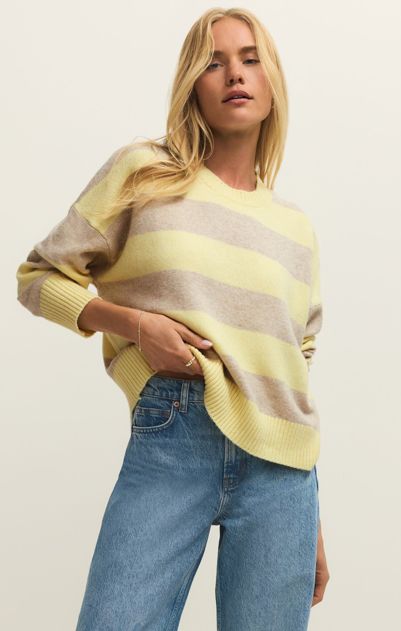 Cirrus Stripe Sweater-Sweaters-Vixen Collection, Day Spa and Women's Boutique Located in Seattle, Washington