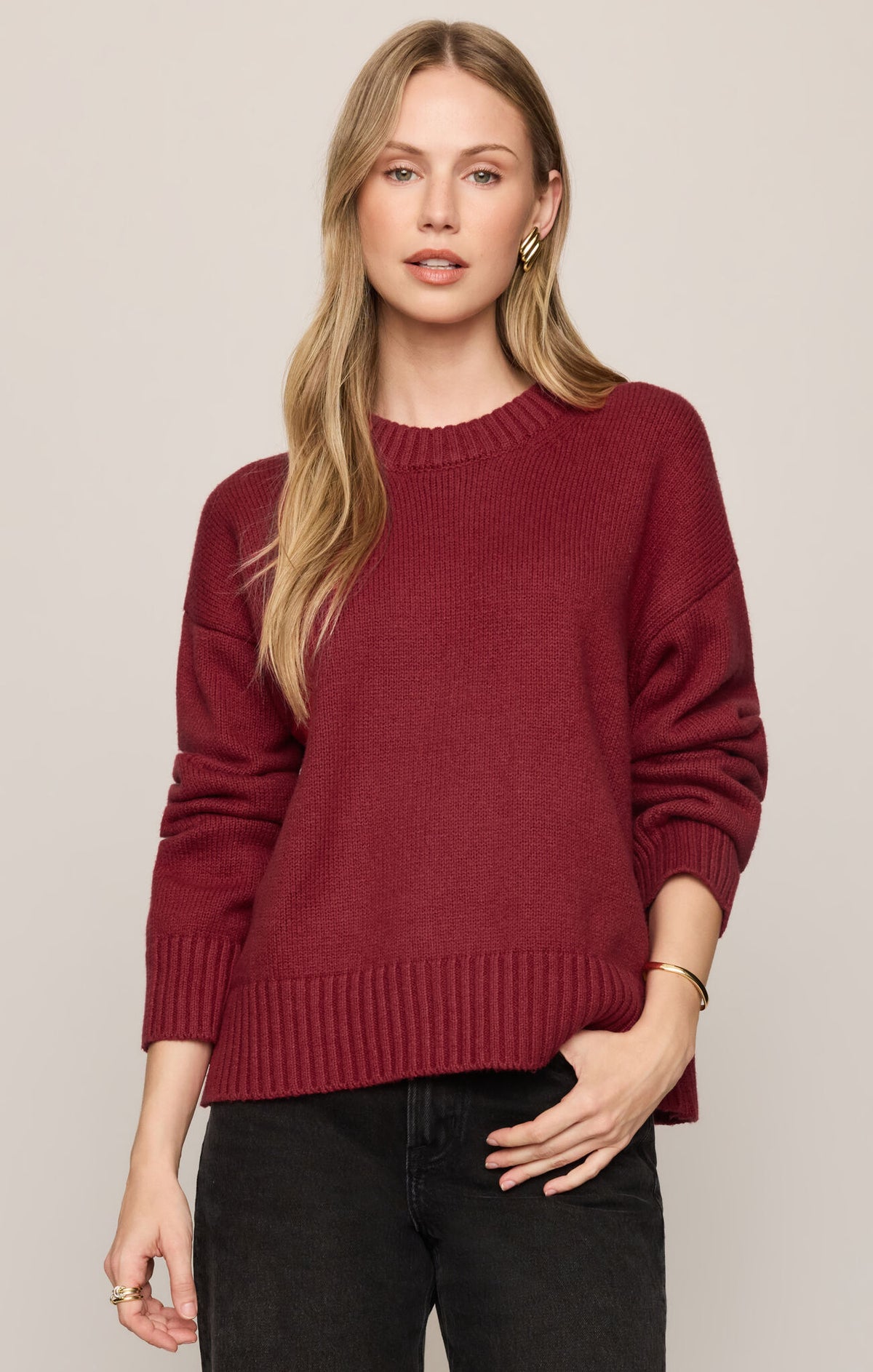 Cloud Spun Shaped Crew Sweater-Tops-Vixen Collection, Day Spa and Women's Boutique Located in Seattle, Washington