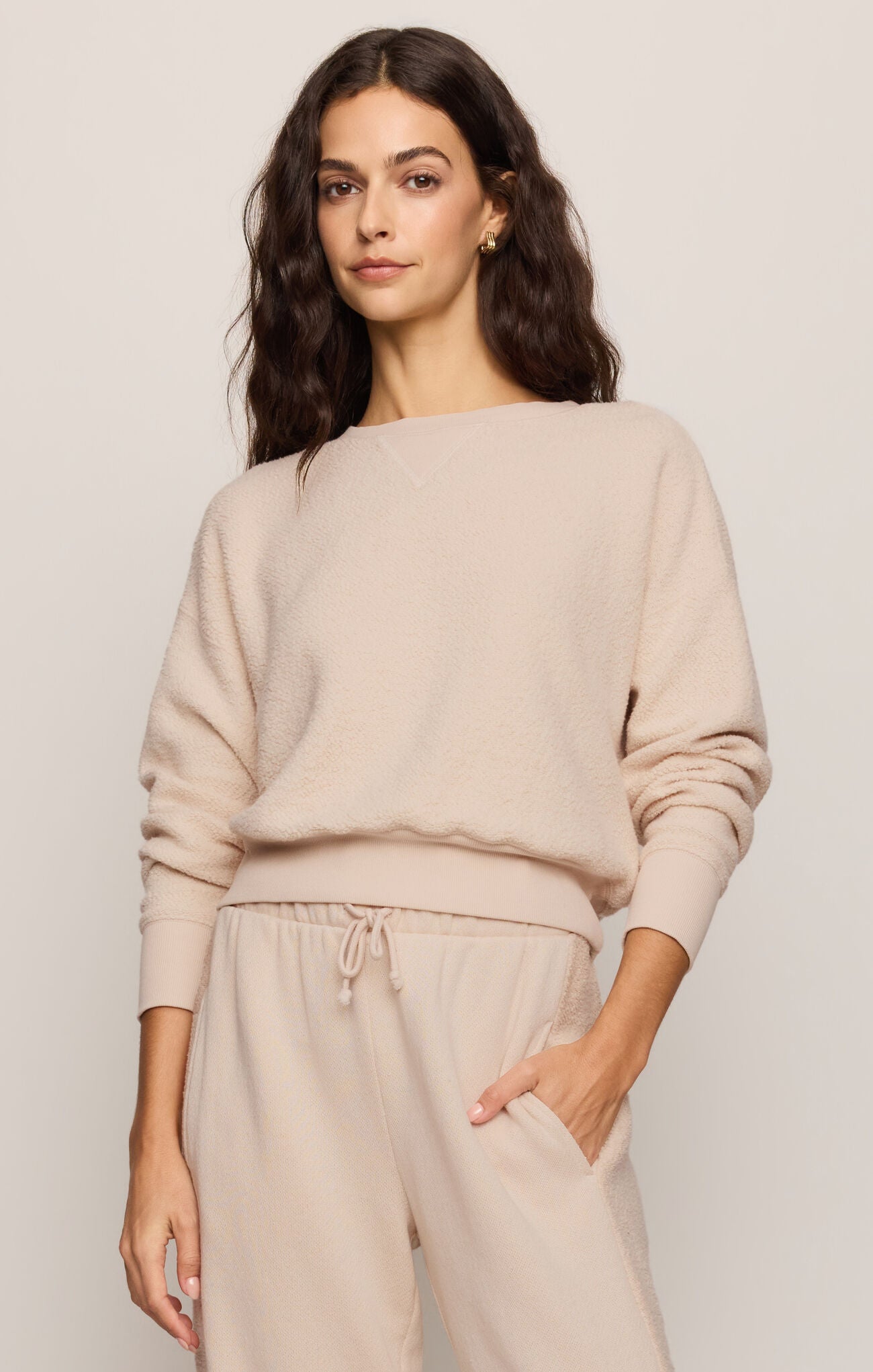 Clubhouse Textured Sweatshirt-Tops-Vixen Collection, Day Spa and Women's Boutique Located in Seattle, Washington