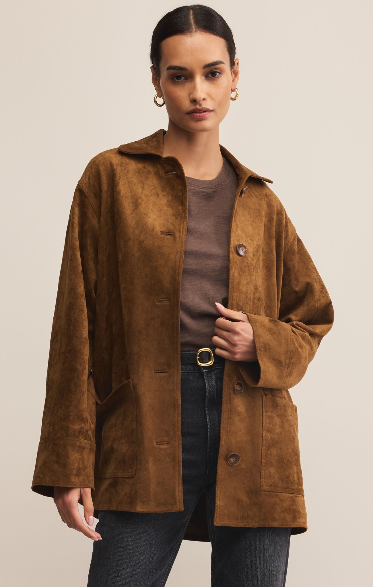 Decker Suede Chore Jacket-Jackets-Vixen Collection, Day Spa and Women's Boutique Located in Seattle, Washington