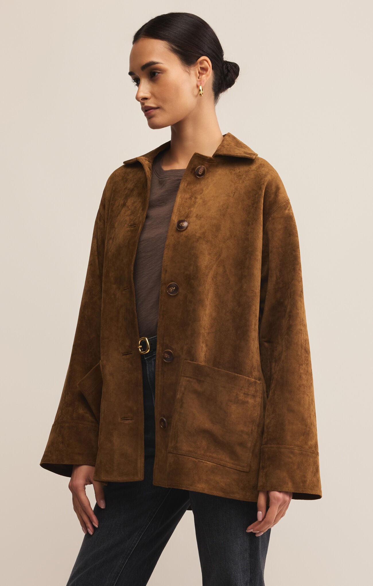 Decker Suede Chore Jacket-Jackets-Vixen Collection, Day Spa and Women's Boutique Located in Seattle, Washington