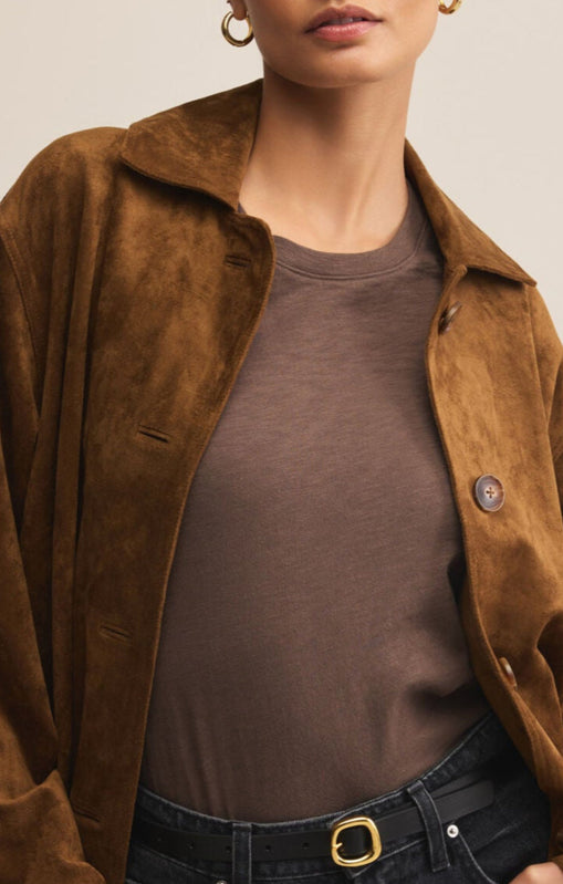 Decker Suede Chore Jacket-Jackets-Vixen Collection, Day Spa and Women's Boutique Located in Seattle, Washington