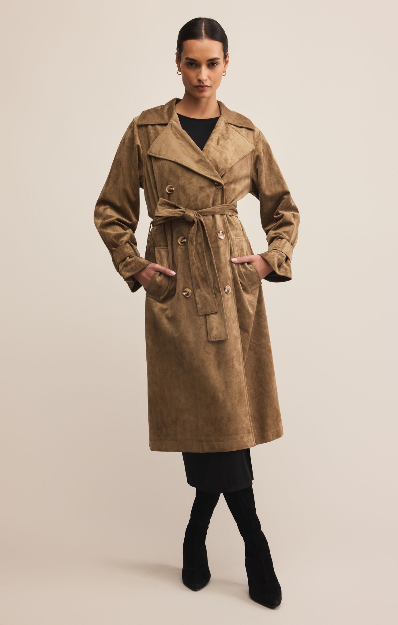 Dorian Suede Trench-Outerwear-Vixen Collection, Day Spa and Women's Boutique Located in Seattle, Washington