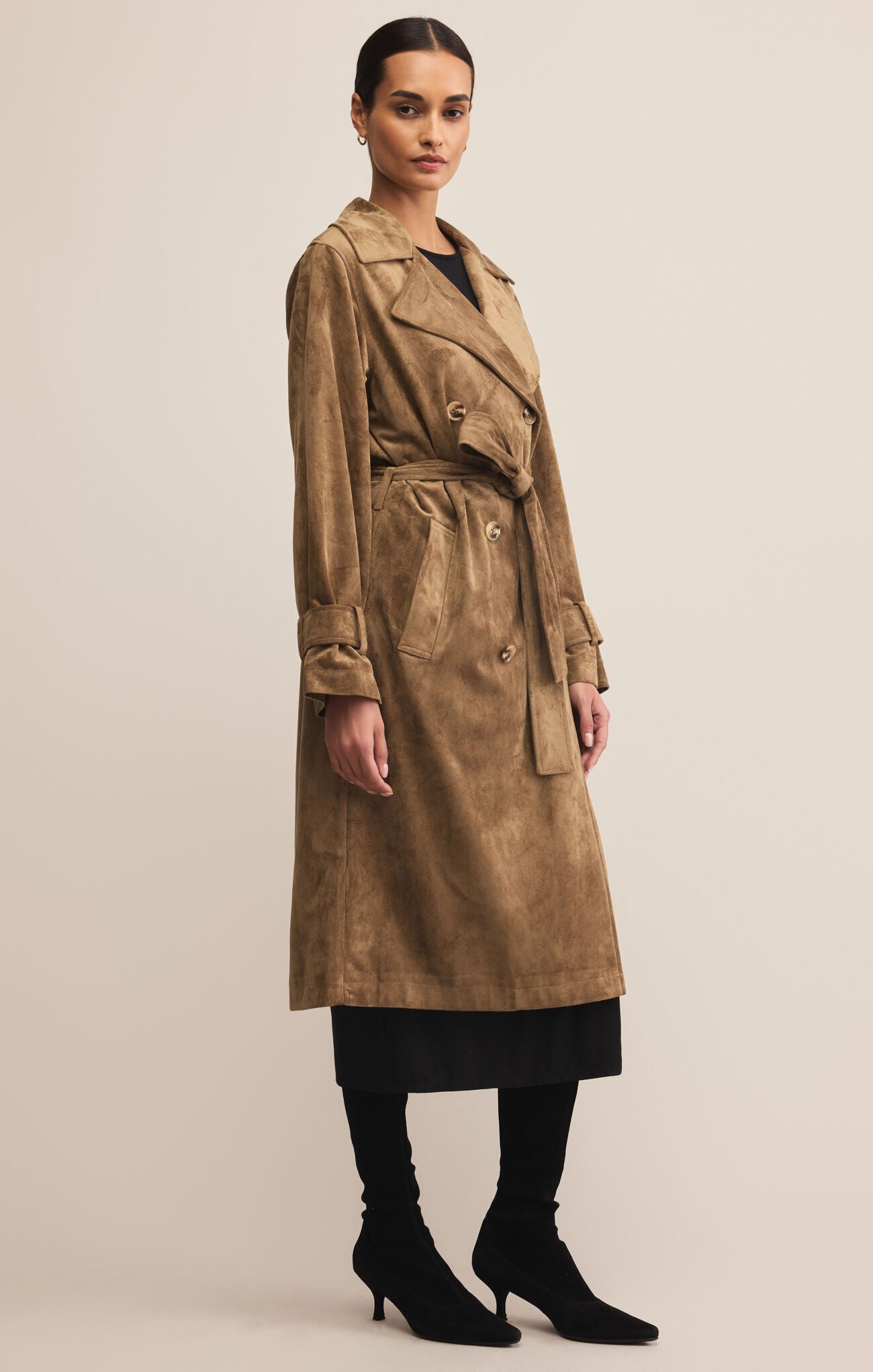 Dorian Suede Trench-Outerwear-Vixen Collection, Day Spa and Women's Boutique Located in Seattle, Washington