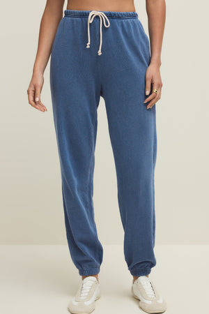 Downtown Knit Denim Jogger-Joggers-Vixen Collection, Day Spa and Women's Boutique Located in Seattle, Washington