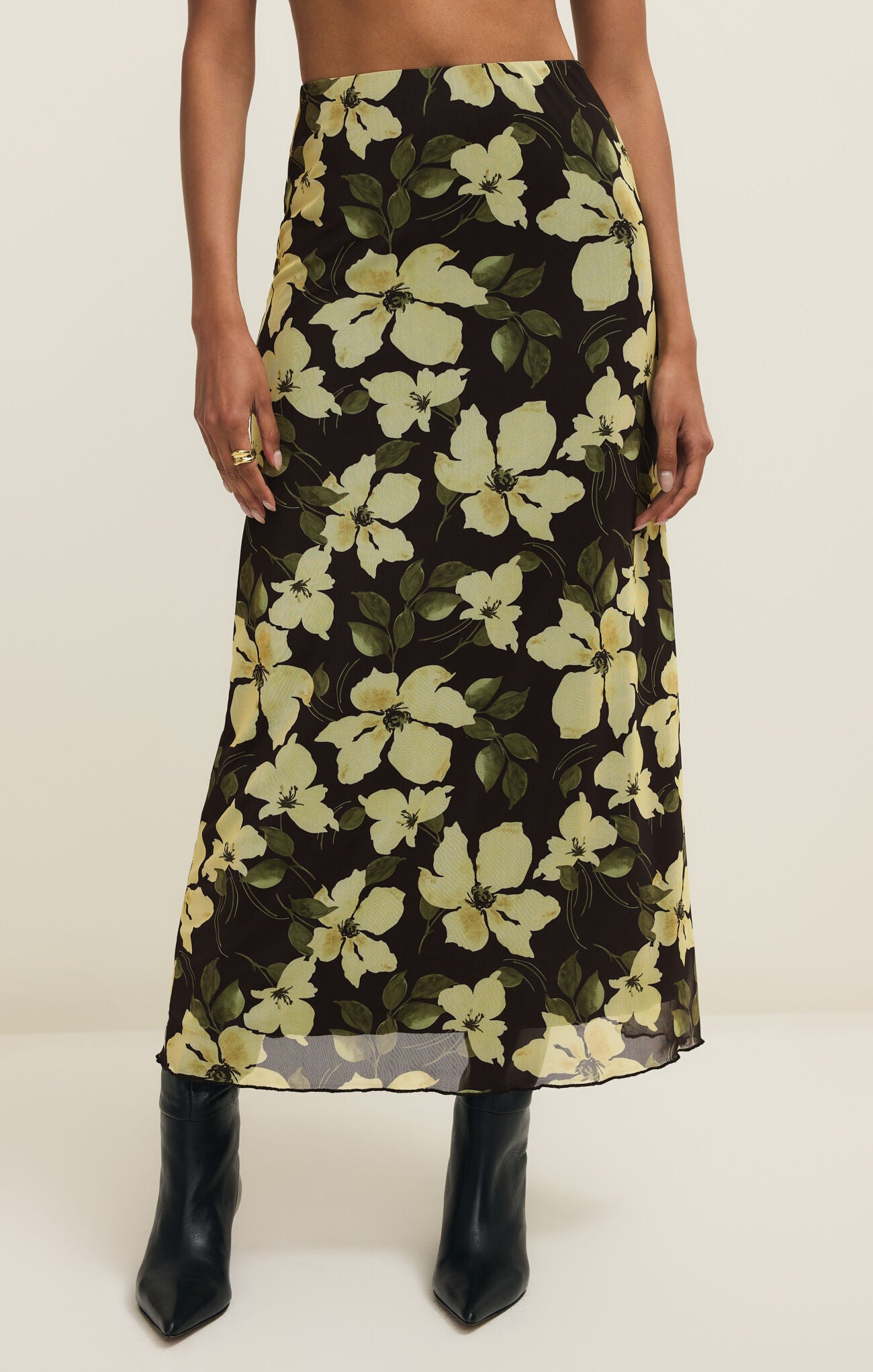 Eda Ren Floral Mesh Maxi Skirt-Skirts-Vixen Collection, Day Spa and Women's Boutique Located in Seattle, Washington