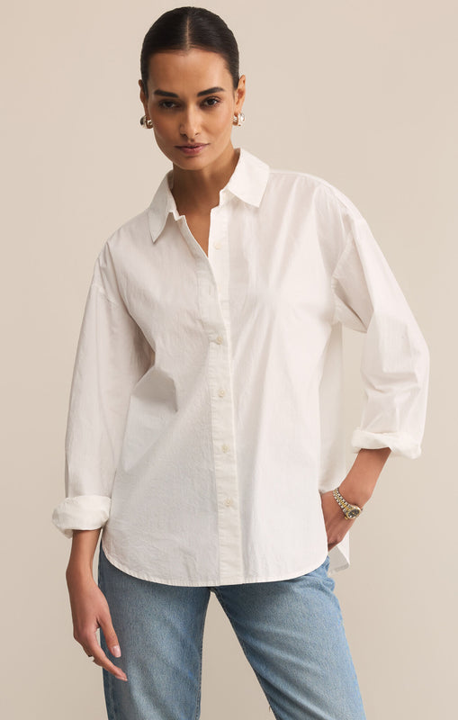 Elevated Poplin Shirt-Long Sleeves-Vixen Collection, Day Spa and Women's Boutique Located in Seattle, Washington