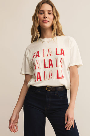 Falalala Boyfriend Tee-Short Sleeves-Vixen Collection, Day Spa and Women's Boutique Located in Seattle, Washington