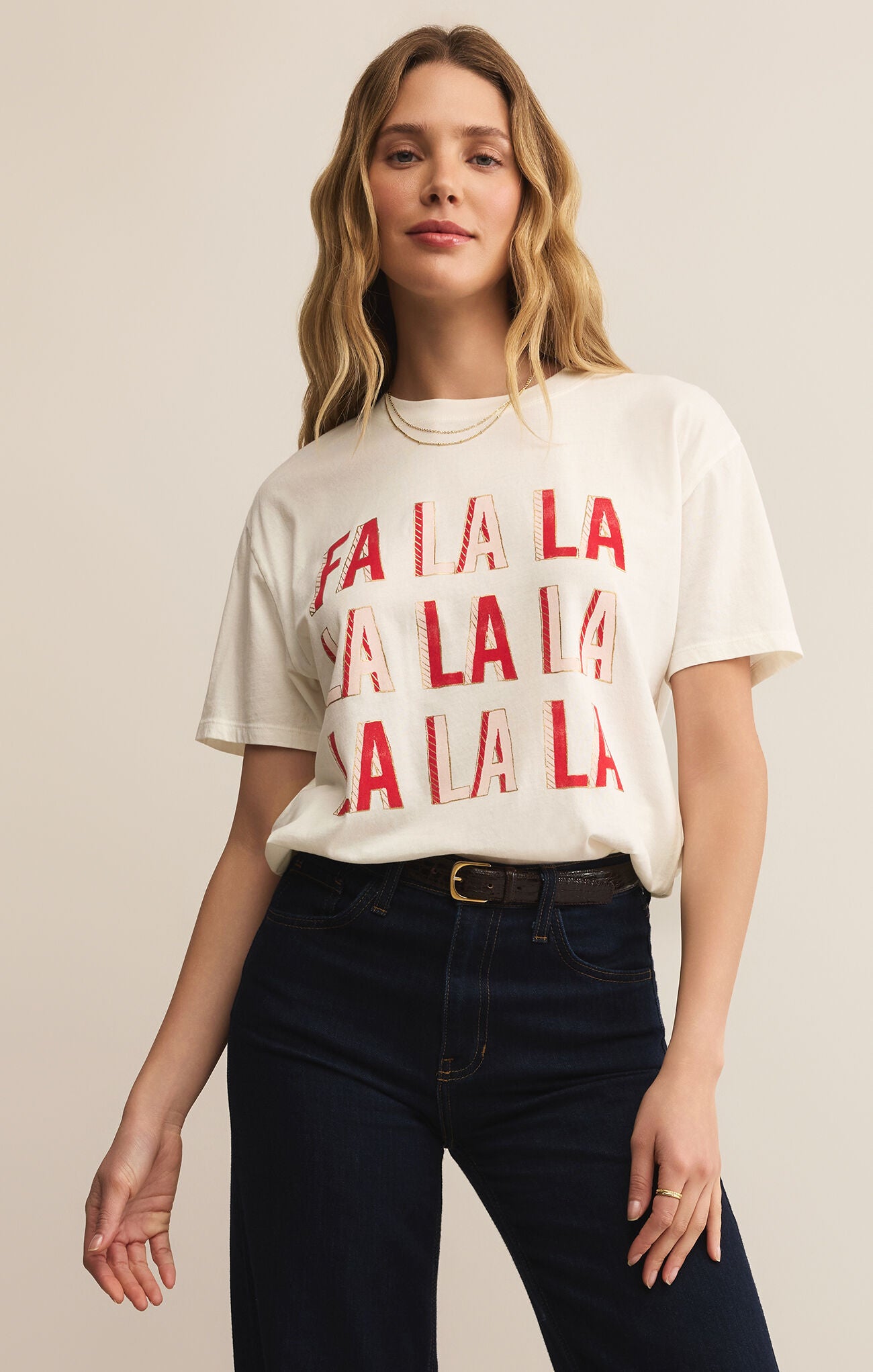 Falalala Boyfriend Tee-Short Sleeves-Vixen Collection, Day Spa and Women's Boutique Located in Seattle, Washington