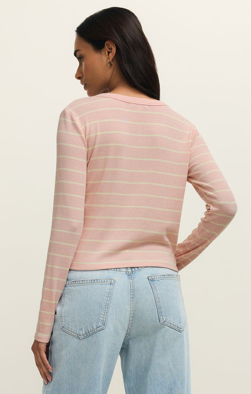 Ferris Henley Striped Top-Long Sleeves-Vixen Collection, Day Spa and Women's Boutique Located in Seattle, Washington