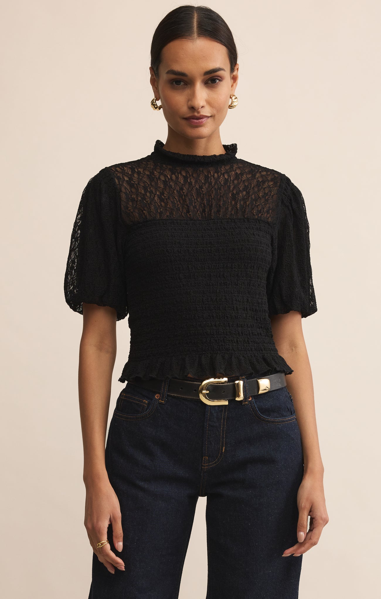 Glimpse Lace Top-Short Sleeves-Vixen Collection, Day Spa and Women's Boutique Located in Seattle, Washington