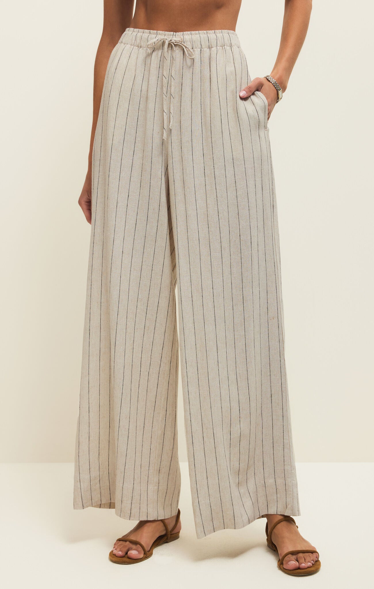 Henri Striped Wide Leg Pant-Pants-Vixen Collection, Day Spa and Women's Boutique Located in Seattle, Washington