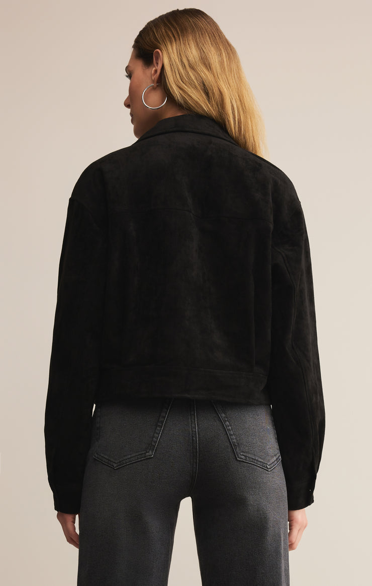 Z Supply Suede Cropped Zip Up Jacket | Vixen Collection