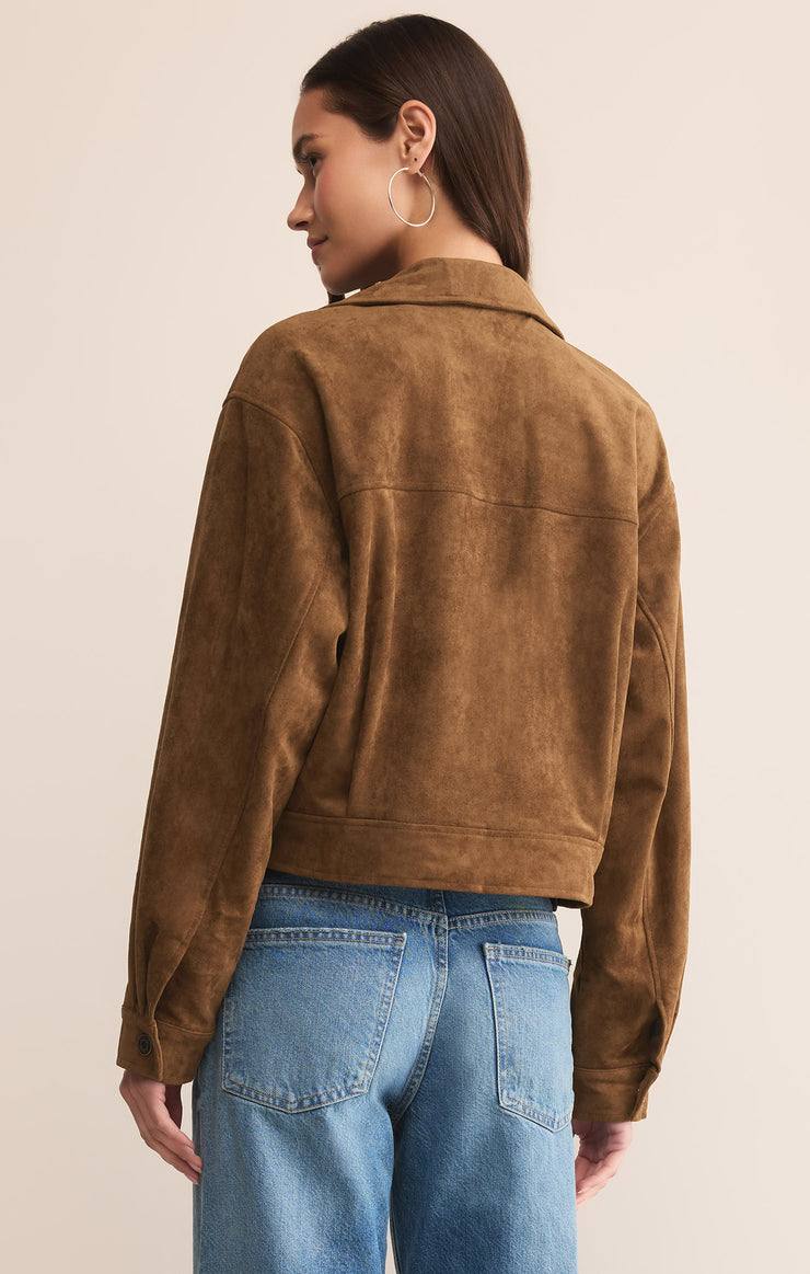 Z Supply Suede Cropped Zip Up Jacket | Vixen Collection