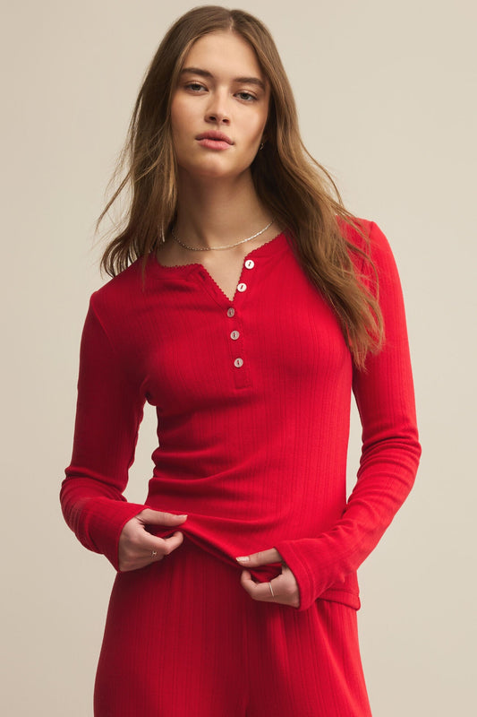 Holly Pointelle Long Sleeve Top-Long Sleeves-Vixen Collection, Day Spa and Women's Boutique Located in Seattle, Washington