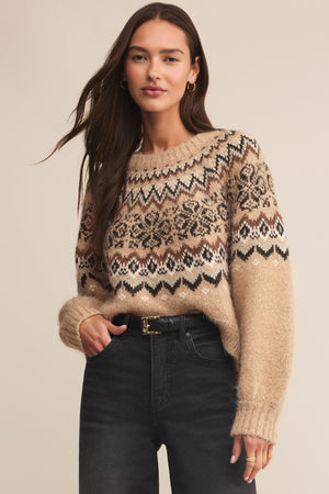 Kenaby Fair Isle Sweater-Sweaters-Vixen Collection, Day Spa and Women's Boutique Located in Seattle, Washington