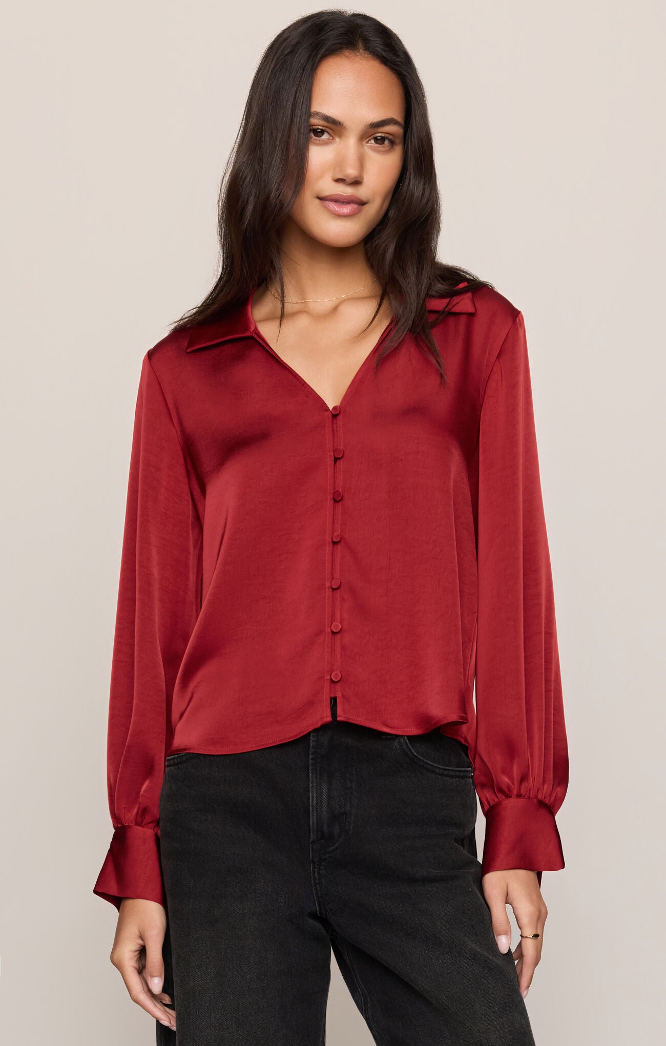 Late Night Luxe Button Up-Tops-Vixen Collection, Day Spa and Women's Boutique Located in Seattle, Washington