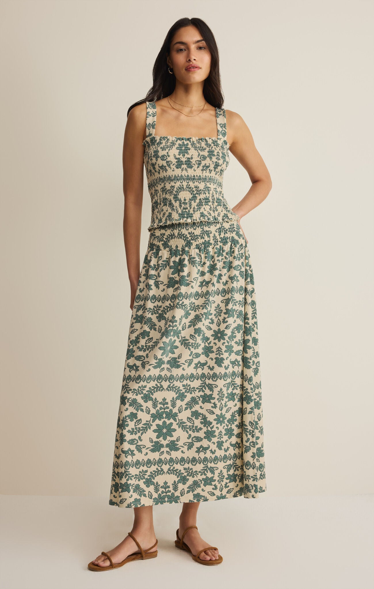 Leya Tera Paisley Smocked Top-Tops-Vixen Collection, Day Spa and Women's Boutique Located in Seattle, Washington