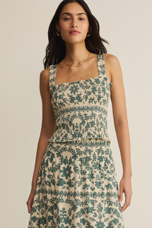 Leya Tera Paisley Smocked Top-Tops-Vixen Collection, Day Spa and Women's Boutique Located in Seattle, Washington