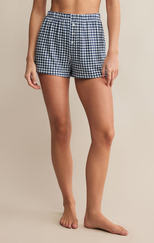 Maddie Gingham Short-Loungewear Bottoms-Vixen Collection, Day Spa and Women's Boutique Located in Seattle, Washington