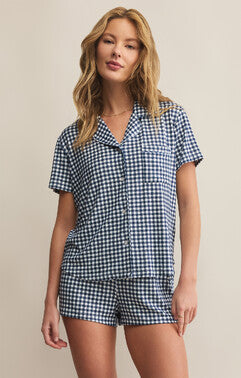 Maddie Gingham Short-Loungewear Bottoms-Vixen Collection, Day Spa and Women's Boutique Located in Seattle, Washington