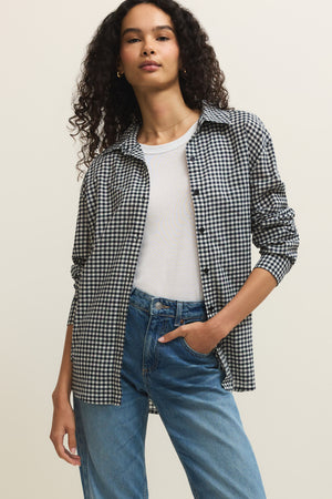 Seaport Button Up Top-Long Sleeves-Vixen Collection, Day Spa and Women's Boutique Located in Seattle, Washington