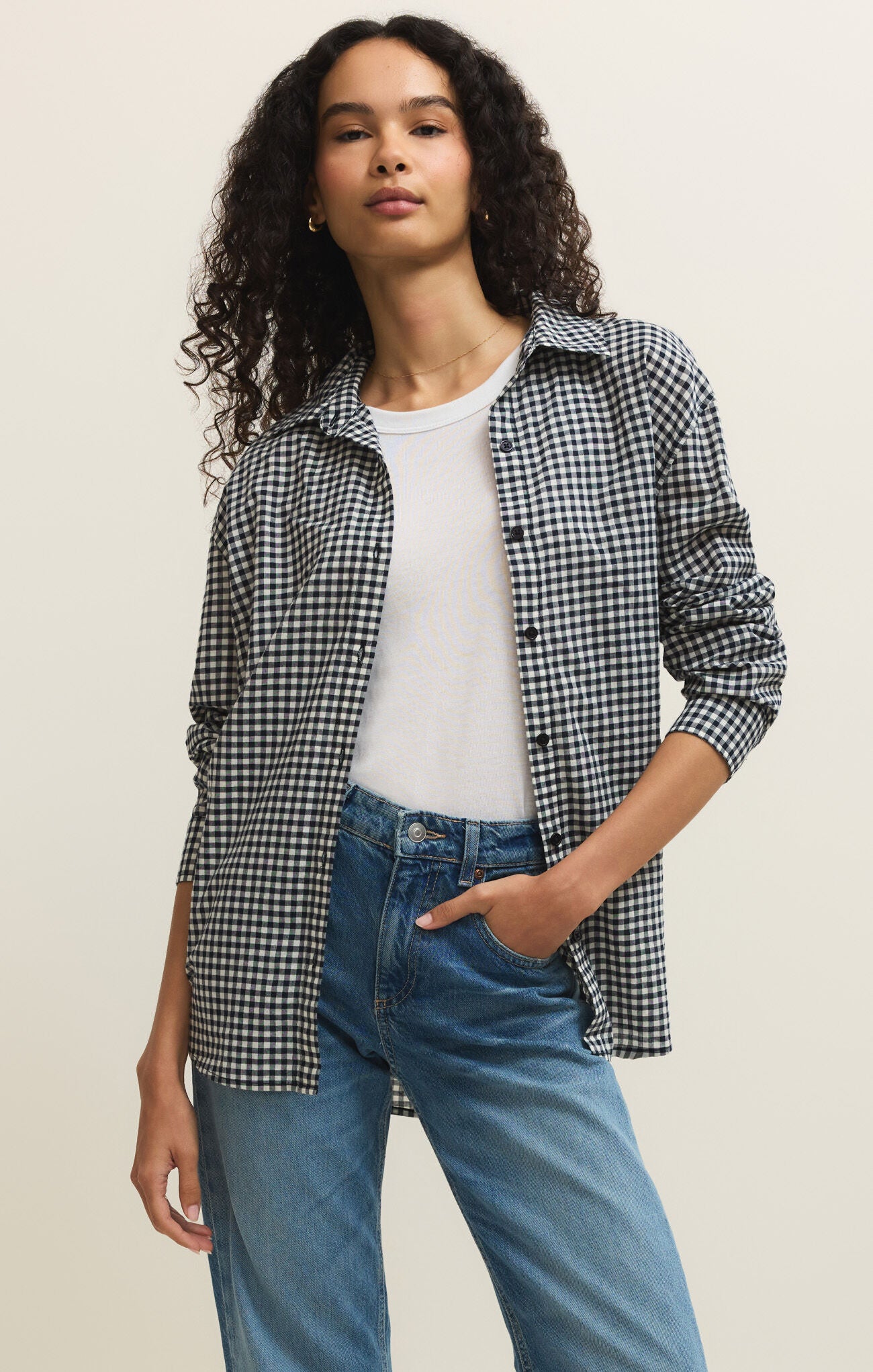 Seaport Button Up Top-Long Sleeves-Vixen Collection, Day Spa and Women's Boutique Located in Seattle, Washington