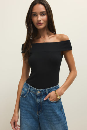 Second Skin Off Shoulder Top-Short Sleeves-Vixen Collection, Day Spa and Women's Boutique Located in Seattle, Washington