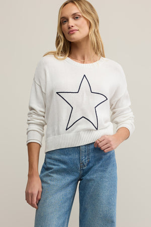 Sienna Lucky Star Sweater-Sweaters-Vixen Collection, Day Spa and Women's Boutique Located in Seattle, Washington