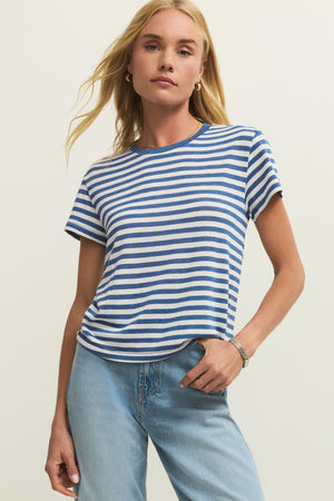 Tourist Striped Tee-Short Sleeves-Vixen Collection, Day Spa and Women's Boutique Located in Seattle, Washington