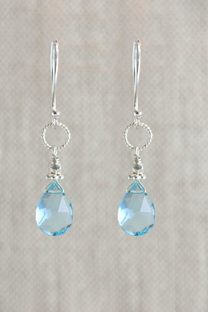Swiss Blue Quartz Rope Link Earrings-Earrings-Vixen Collection, Day Spa and Women's Boutique Located in Seattle, Washington