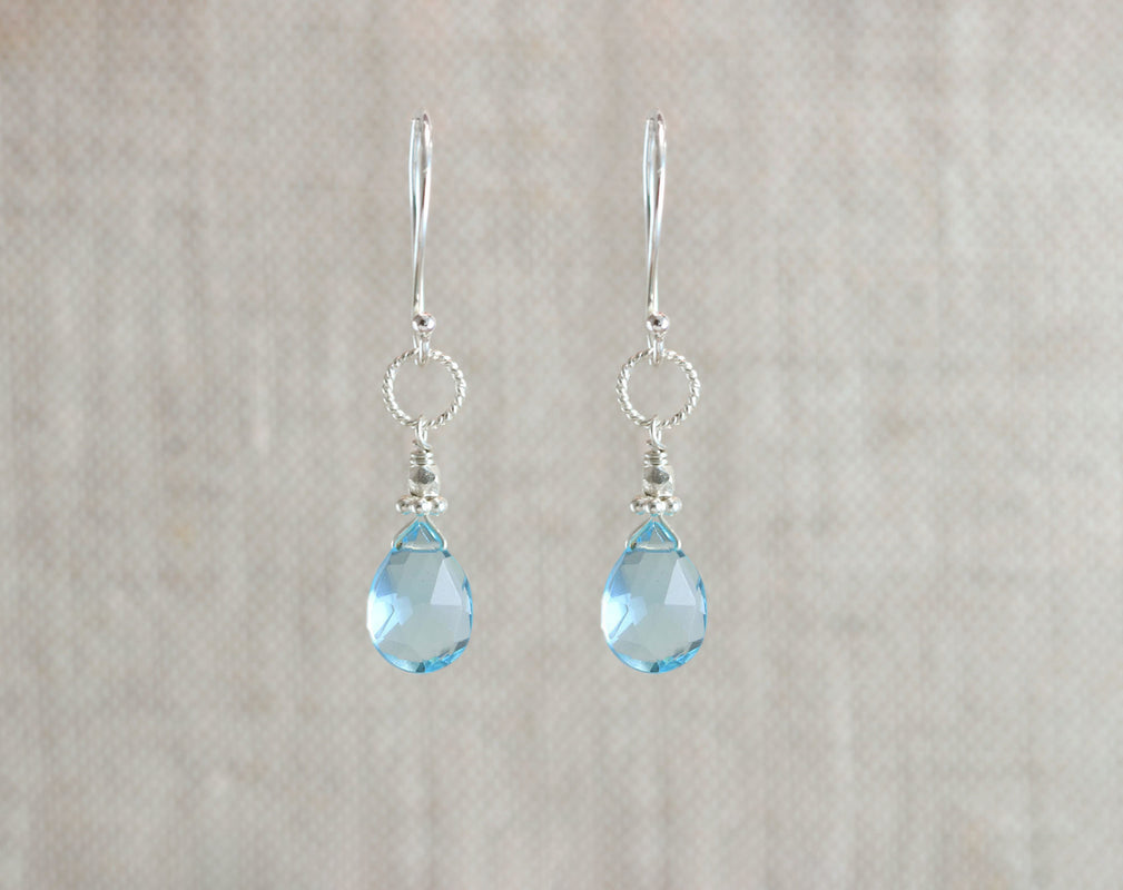 Swiss Blue Quartz Rope Link Earrings-Earrings-Vixen Collection, Day Spa and Women's Boutique Located in Seattle, Washington