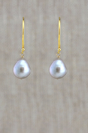Small Grey Edison Pearl Earring-Earrings-Vixen Collection, Day Spa and Women's Boutique Located in Seattle, Washington