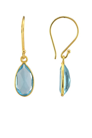Swiss Blue Quartz Teardrop Earring-Earrings-Vixen Collection, Day Spa and Women's Boutique Located in Seattle, Washington