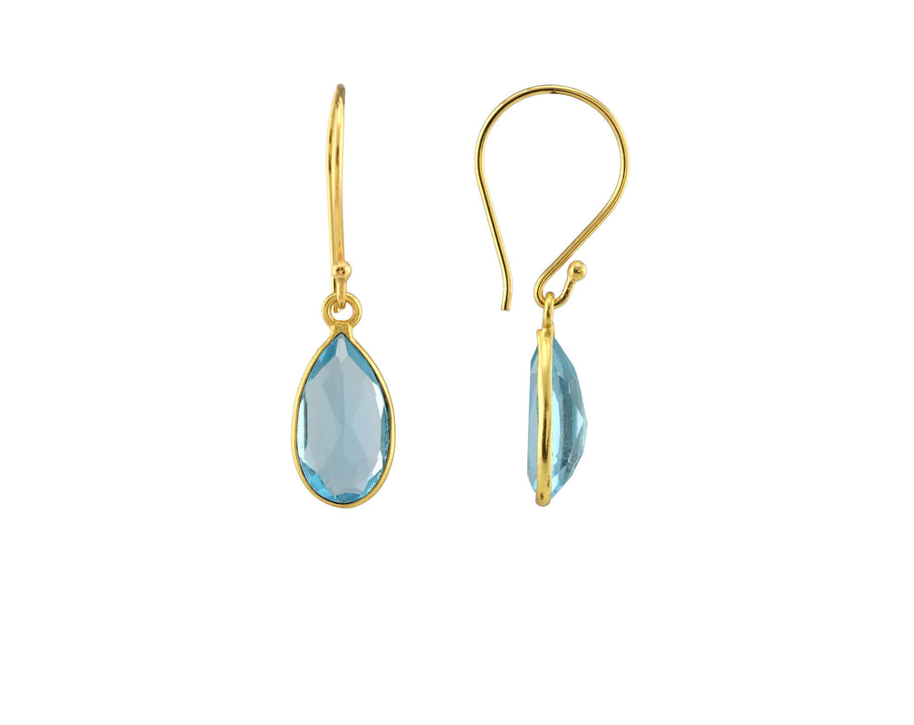 Swiss Blue Quartz Teardrop Earring-Earrings-Vixen Collection, Day Spa and Women's Boutique Located in Seattle, Washington